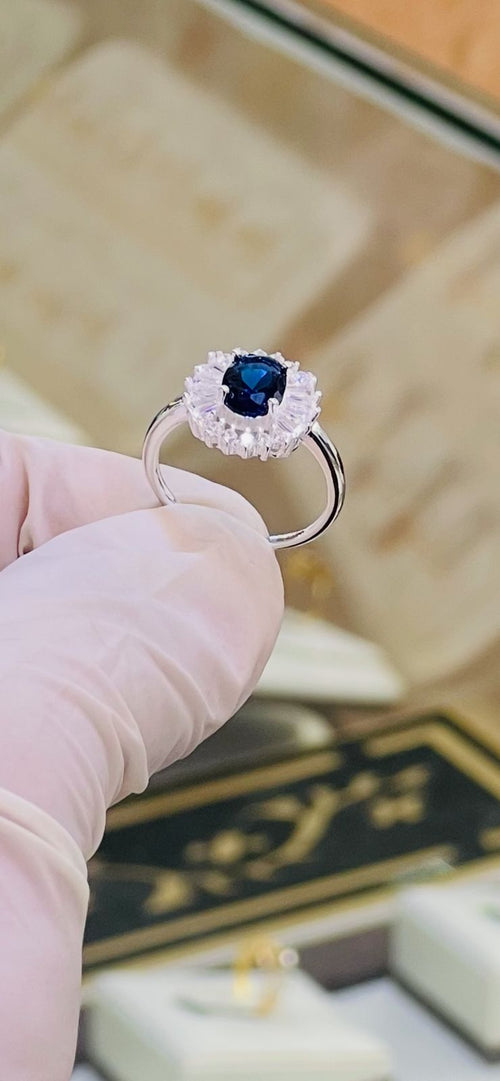 Blue Elegance 925 Sterling Silver Ring for Woman | Pure Silver Rings